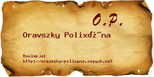 Oravszky Polixéna névjegykártya